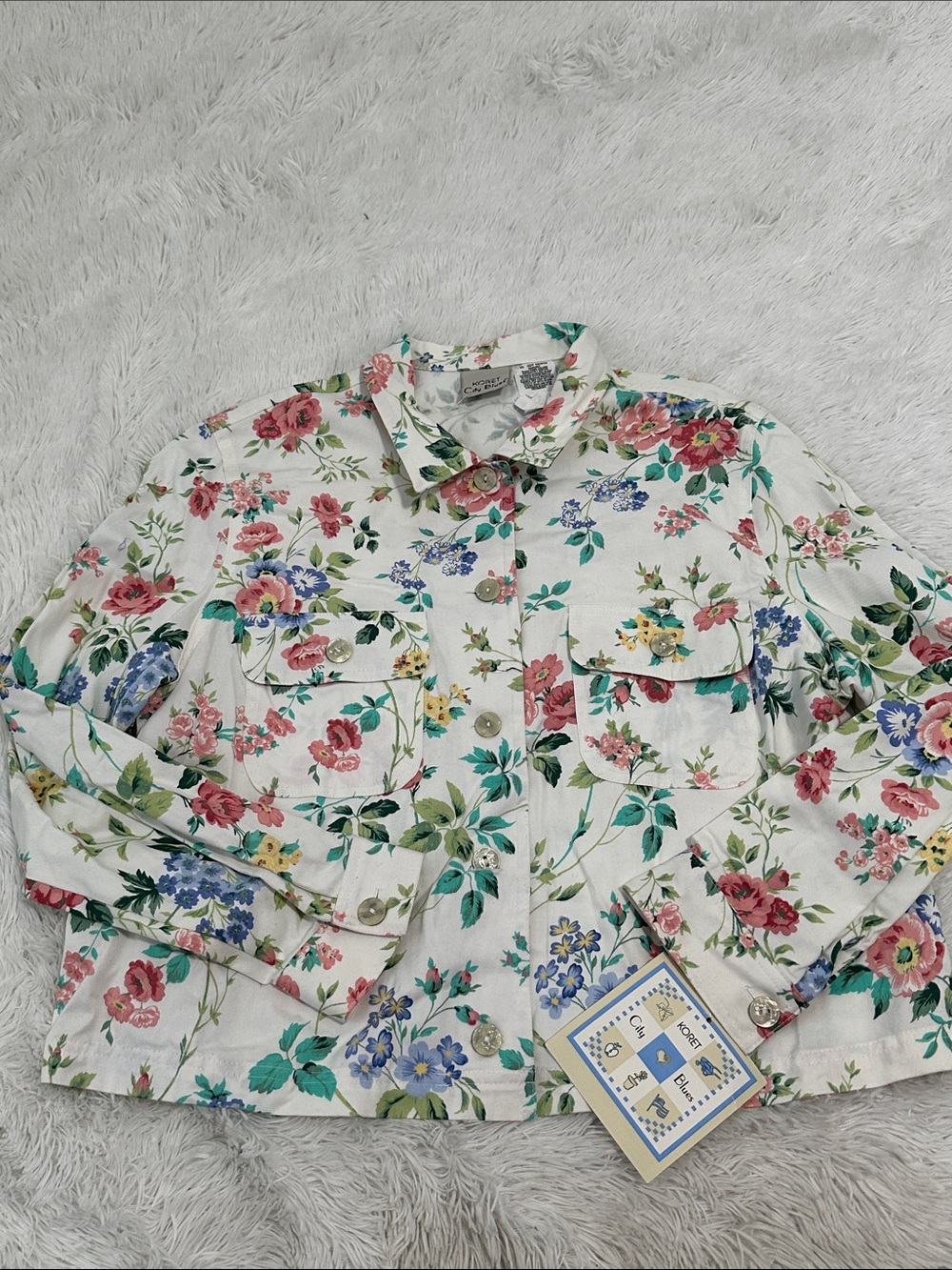 🥕 NWT Vintage Koret City Blues Floral Jacket